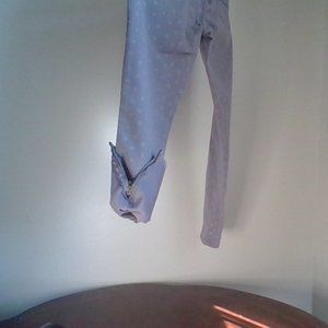 American Eagle purple jeans size 6 poka- dot skinny